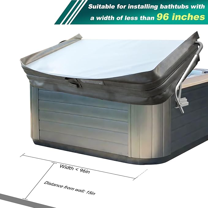 Spa Cover Lifts, Stainless Steel Hot Tub Cover Lift &Pivot Top Mount Spa Removal System Reinforced Bracket, Hot Tub Cover Lifter fits Most Hot Tub Sizes Spa Cover Lift