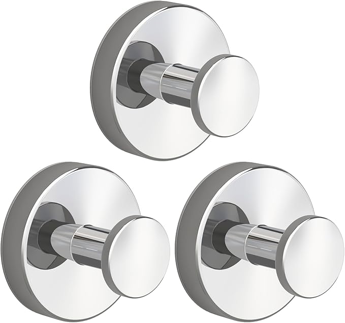 2026 Suction Cup Hooks for Shower, Towel, Home Storage, Window, Bathroom, Wreath, Kitchen, Class Door, Mirror, No-Drill Removable Heavy Duty up to 15 lbs Hook Holder (3 Pack, Bright Silver)