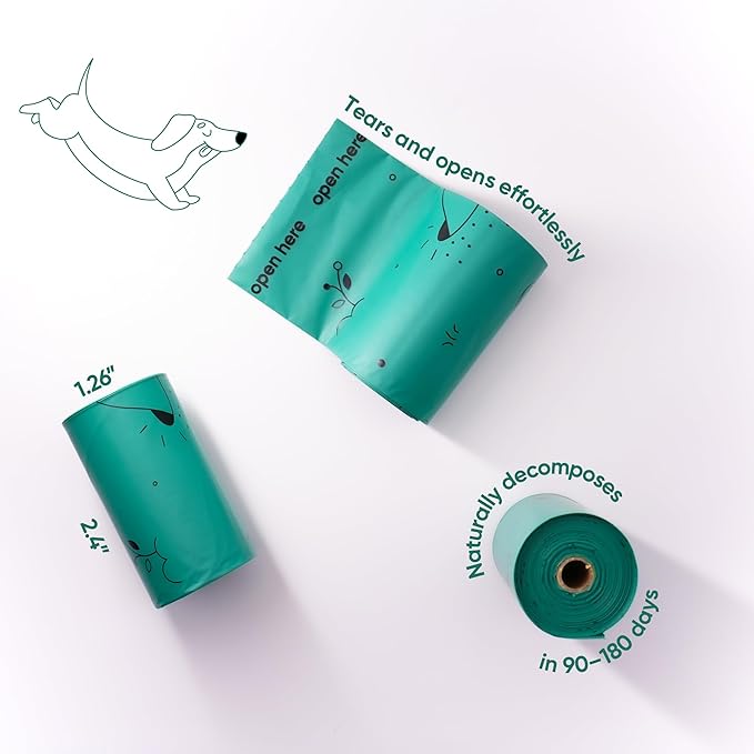 Pet Hills Heavy Duty Compostable Dog Poop Bags – 120 Count, 25% Thicker, Leakproof & Unscented Refills, Fits All Dispensers, Plant-Based, TÜV OK Compost HOME Certified