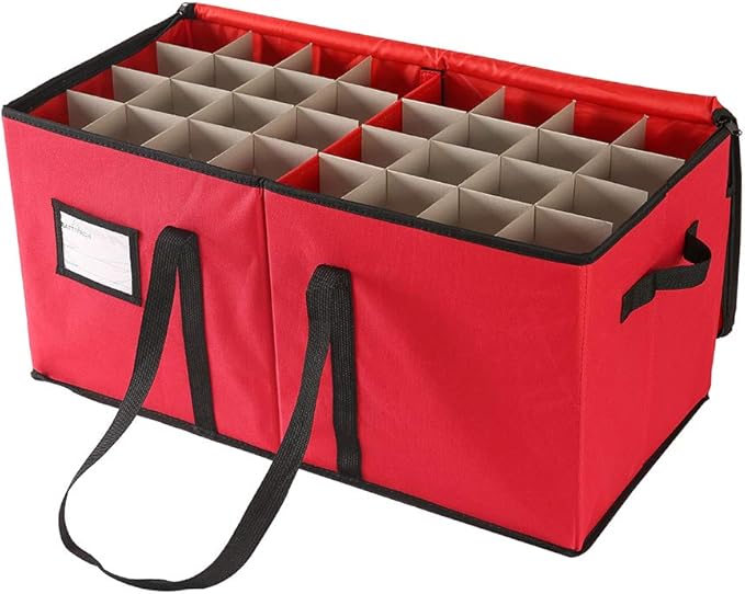 Sattiyrch Christmas Ornament Storage Box,Box Contributes Slots for 54 Holiday Ornaments 4 Inches