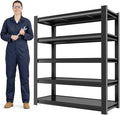Notmise Garage Shelving, Ultra-Duty 5-Tier Steel Unit, 3000Lbs, Black Adjustable Organizer for Basement Warehouse(54" H x20 W x 14" D)