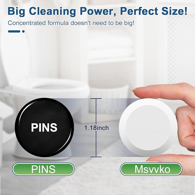 Msvvko Toilet Bowl Cleaners, Bleach Tablets 100 PACK, Automatic Cleaner for Tank, Effectively Eliminate Limescale, Stains & Odor, Continuous Cleaning for Bathroom & Toilet