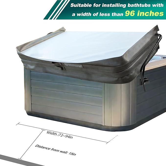 Spa Cover Lifts, Hot Tub Cover Lift &Pivot Top Mount Spa Removal System Reinforced Bracket, Hot Tub Cover Lifter fits Most Hot Tub Sizes Spa Cover Lift