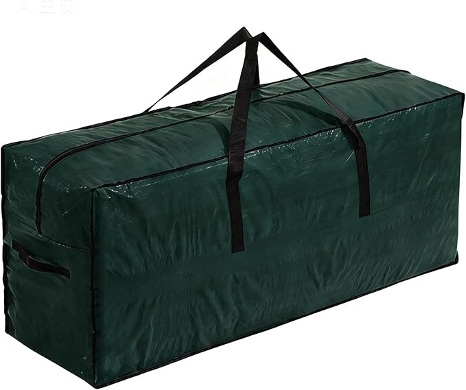 Christmas Tree Storage Bag with Double Zipper- Fits Up to 9 ft Holiday Xmas Disassembled Trees – Moisture Proof Protection for Holiday Decor,Green