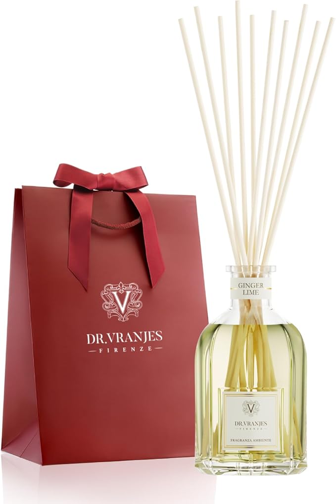 Dr. Vranjes - Ginger Lime 500 ml Reed Diffuser + Elegant Shopping Bag, Bright Fruity & Spicy, Home Fragrance, Made in Italy