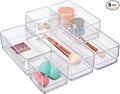 STORi SimpleSort Drawer Organizer Bins 6 pc Set, Multi-size, Bathroom Organizers and Storage, Makeup Organizer, Desk Organizer, Vanity Organizer, Clear Organizing Containers, Made in USA