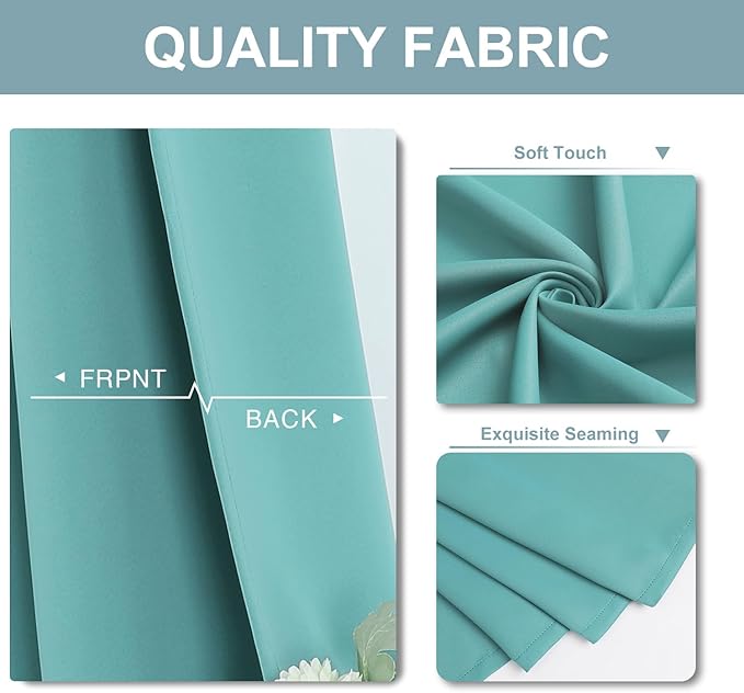 ChrisDowa Blackout Curtains 84 inches Long for Bedroom - Grommet Thermal Insulated Room Darkening Curtains for Living Room (1 Panel, Aqua, 42 x 84 Inch)