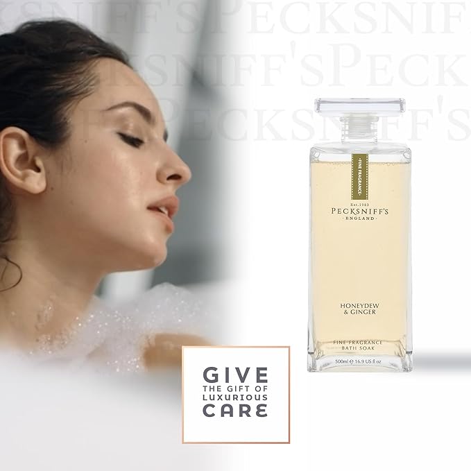 Pecksniffs Prestige 500ml Bath Soak Decanter Honeydew & Ginger