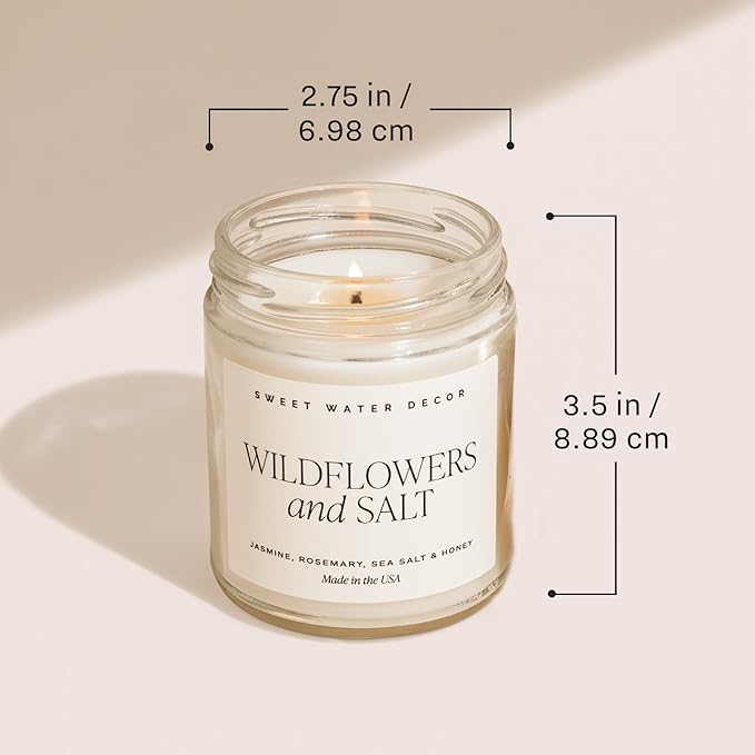 Sweet Water Decor Best Grandma Ever Candle - Jasmine, Rosemary, Sea Salt, & Honey Scented Candle - 9 oz Soy Candle in Clear Jar with 40+ Hours Burn Time - Birthday and Mother's Day Gifts for Grandma