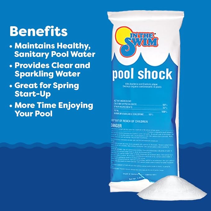 In The Swim Chlorine and Shock Bundle for Sanitizing Swimming Pools – Includes 5 Pound Bucket of 3 Inch Stabilized Chlorine Tablets and 6 x 1 Pound Bags of 68% Cal-Hypo Pool Shock