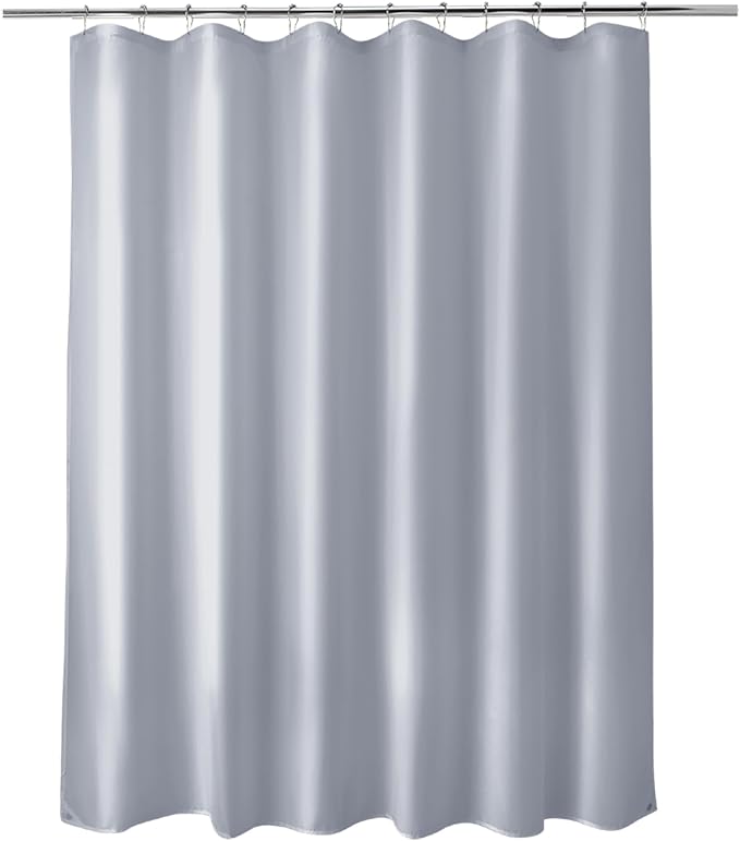Titanker Fabric Shower Curtain Liner, Gray Shower Curtain Liner with 2 Magnets, 70 x 72 Inches, Cloth Shower Liner Waterproof Polyester, 85GSM, Easy Installation, Machine Washable, Blue Gray