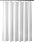 Titanker Fabric Shower Curtain Liner Washable, 72 x 65 Inches, White Shower Liner Fabric with 2 Magnets, Bathroom Polyester Shower Liner Waterproof Soft Lightweight, White