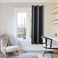 ChrisDowa Blackout Curtains 48 inches Long for Bedroom - Grommet Thermal Insulated Room Darkening Curtains for Living Room (1 Panel, Dark Grey, 42 x 48 Inch)