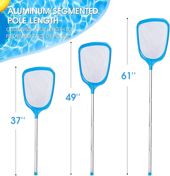 Hot Tub Skimmer Spa Net with 5ft Aluminum Pole Ultra Fine Mesh Net Handy Leaf Skimmer for Small Above Ground Pools Pick Up Fine Debris Lightweight Net