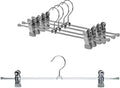 Mawa by Reston Lloyd Non Slip-Space Saving Clothing Hanger for Pant/Skirt with Two Non-Slip Clips, Style K/40D, 15.75", Set of 250, Silver