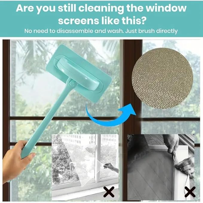 realexist Window Screen Cleaner, Detachable Cleaning Brush, Dry and Wet Dual Use Tool with Screen Washing Equipment,Perfect for Easy and Efficient Window Cleaner Tool