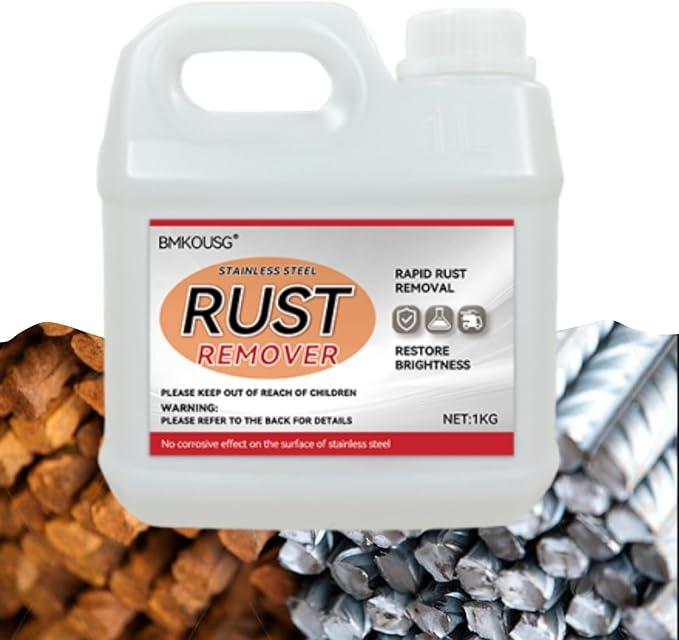 Bmkousg Stainless Steel Rust Stain Remover & Cleaner 2.2LB - Quickly Cleans Stainless Steel Appliances, Furniture, Commercial Equipment, Grills, Sinks, and Tools | Powerful & Safe Metal Rust Remover