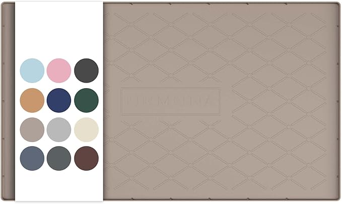 URMONA Under Sink Mat for Kitchen Waterproof, 25" x 19" Silicone Under Sink Mat for Shelf Liner Organizer, Cabinet Sink Protector Under Sink Liner for Bottom Kitchen, Bathroom(Beige)