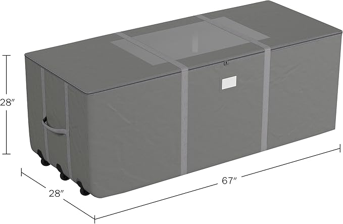 Christmas Tree Storage Bag - Rolling Bag for 12FT Disassembled Artificial Trees, Seasonal Decor, Packing, Moving, and Home Storage by Elf Stor (Gray)