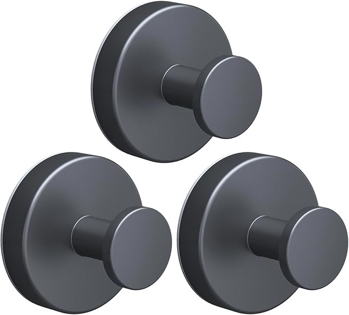 2026 Suction Cup Hooks for Shower, Towel, Home Storage, Window, Bathroom, Wreath, Kitchen, Class Door, Mirror, No-Drill Removable Heavy Duty up to 15 lbs Hook Holder (3 Pack, Matte Black)