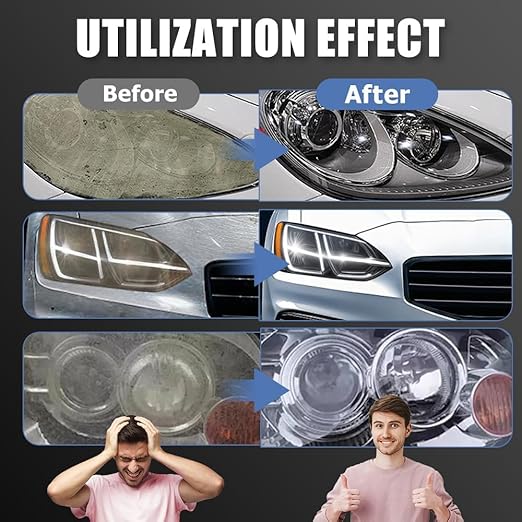 Headlight Restoration Kit, Automotive Headlight Cleaner Oxidized and Yellowed Head Light Restoring Kit, Efficient Restore Shiny, Multifunctional Polishing for All Types