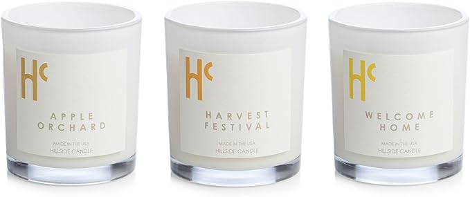 Apple Orchard + Harvest Festival + Welcome Home Scented Candles, Soy Candles, Single Wick Candles, Luxury Candles (9 oz)