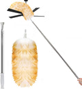 Leories Lambswool Feather Duster with Extension Pole up to 97inch,Extendable Feather Duster Used for Cleaning High Ceiling Fan, High Ceilings,Furniture,Hard to Reach Areas
