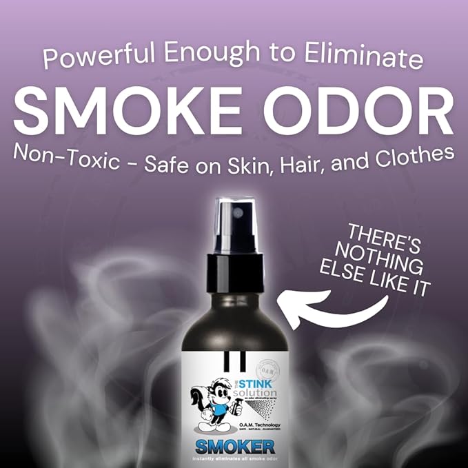 The Stink Solution Smoke Odor Eliminator Spray for Home, Car, Clothes, Hands, Hair, Walls, & More | Completely Neutralizes All Types of Smoke Odor | Best Smoke Smell Remover Sky Blue 1 Gallon