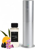 Aroma Scent Diffuser Starter Kit for Up to 1000SQ. FT. Coverage - 120ML Waterless Essential Oil Scent Included - Luxury Aroma Diffuser Ideal for Home, Office & Hotel (Silver, Velvet Veil)