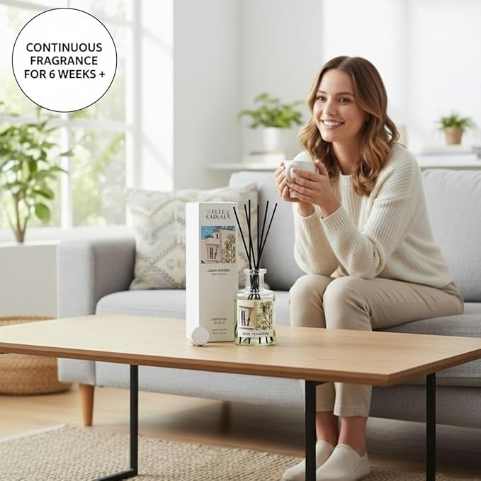 White Jasmine Oil Reed Diffuser | Sweet Floral Scent Essential Oils | Aromatherapy Diffuser & Room Freshener | Home, Bathroom & Office Decor | Housewarming Gift | 6oz