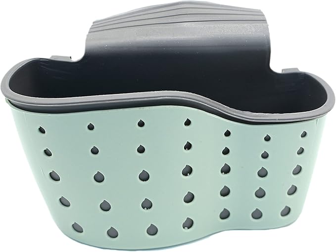 YYaaloa Sink Basket Sink Strainers Basket Corner Sponge Caddy for kitchen sink Kitchen Drain Shelf Sink Storage Holder (style 2- Sage Green and Gray)