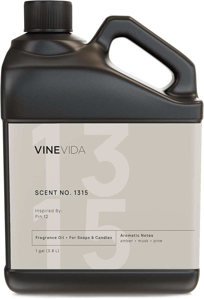 VINEVIDA Scent NO. 1315 Fragrance Oil - 1 Gallon (8lbs) - Inspired by: Pin 12 Fragrance Oil for Candle Making - Made in USA Candle Scents Scents for Soap Making