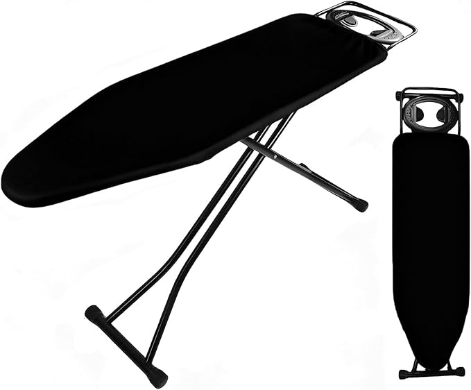 Ironing Board Full Size, Heat Resistant Cover Wide Iron Board with Steam Rest, Ultra Thick Padding, Height Adjustable Heavy Sturdy Metal Frame Legs Ironing Stand,Non-Slip Foldable 58"x15"