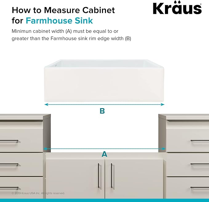 KRAUS KFR1-33GWH Turino Reversible 33-inch Fireclay Farmhouse Flat Apron Front Single Bowl Kitchen Sink with Bottom Grid in Gloss White