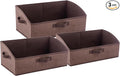 3 Pack Closet Organizers, Foldable Clothes Storage Organizers with Handles, Large Capacity, Sturdy Drawer Storage Boxes for Clothing, Underwear, Books, Shelves, Wardrobe Organizing, Brown