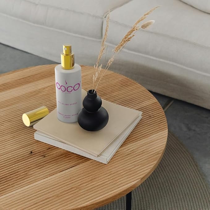 COCO by Stone 5oz All-in-One Spray (Tiare) Shake & Spray Formula for Fabric, Pillows, Interiors, Clothing, Home Fragrance Accessories, Room Perfume, Room Deodorizer, Vegan & Cruelty-Free