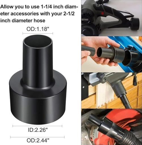 9 Pcs Household Cleaning Vacuum Cleaner Attachments for Shop Vac Accessories - 2 1/2" to 1 1/4" Vacuum Hose Adapter, 1 7/8" to 1" Adapter for Shop Vac, 1 1/4" Vacuum Brush Flexible Crevice Tool