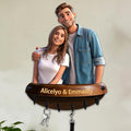 Personalized Cartoon Style Couple Photo Wall Hooks Custom 2D Flat Print Family Picture Realistic Style Key Storage Holder for Bedroom Living Room Hallway Coat Rack Home Decor Gift for Lover Couple