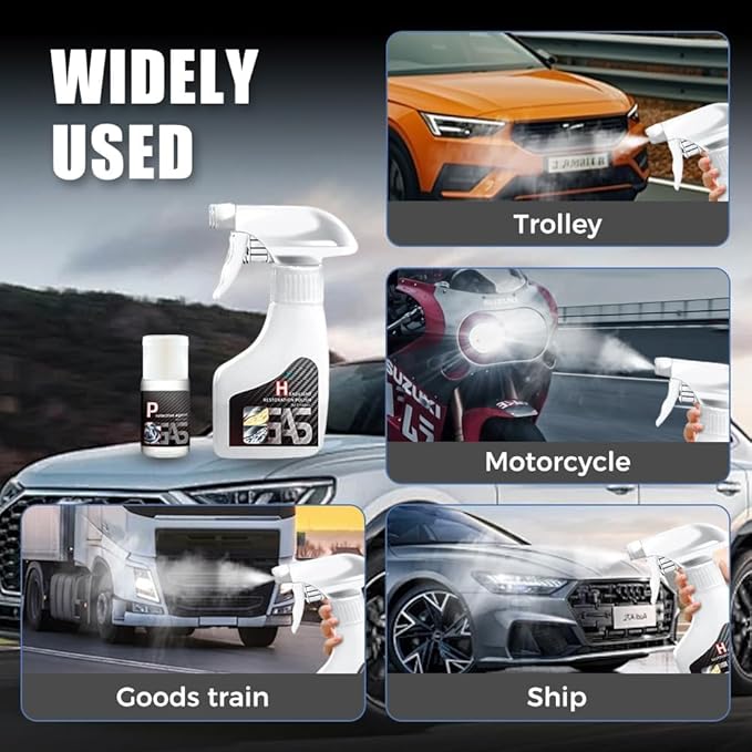 Fqwrus Headlight Refurbishing & Protective Agent, Car Headlight Restoration Kit Yellowing & Oxidation, Minutes Waterproof Gloss Finish Restoration Fluid Kit for Automotive Trucks RVs Motorcycles