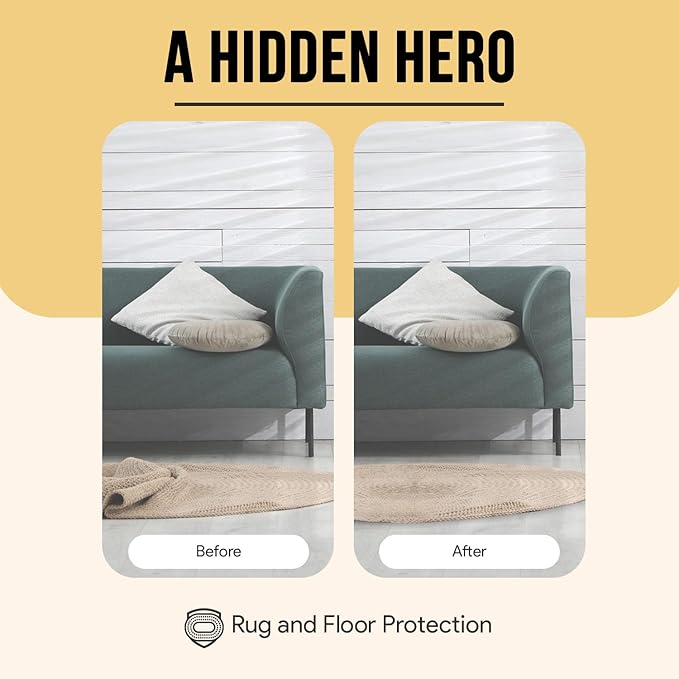 Non Slip Rug Pad 2x3 Feet, 4/25" Thick Felt Cushioned Rubber Rug Gripper Pad for Hardwood, Laminate, Stone, Tile, Wood, Vinyl Floors & Carpet, Anti Skid Under Area Rug Pads