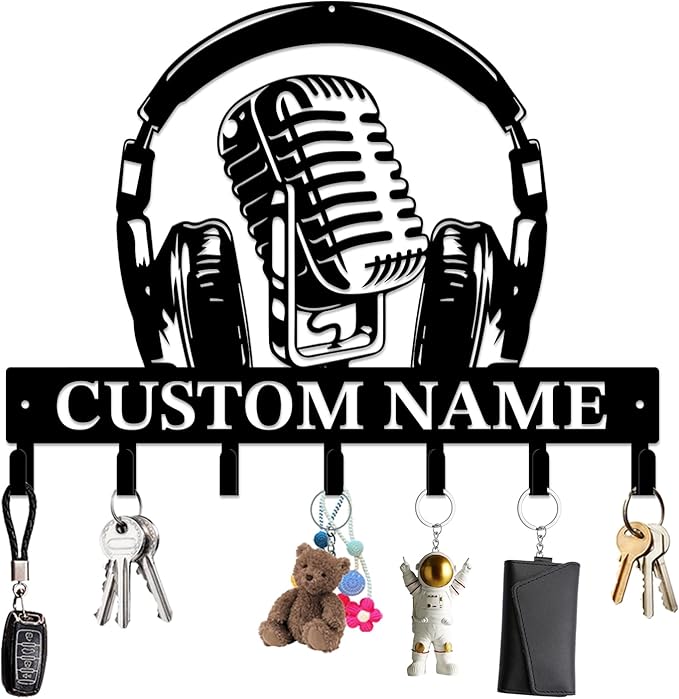Personalized Custom Music Wall Hooks,Metal Music Room Art Clothes Hooks,Metal Music Wall Home Storage Decorative,For Front Door, Hallway, Kitchen, Bedroom,Keys,Hats (Style I)