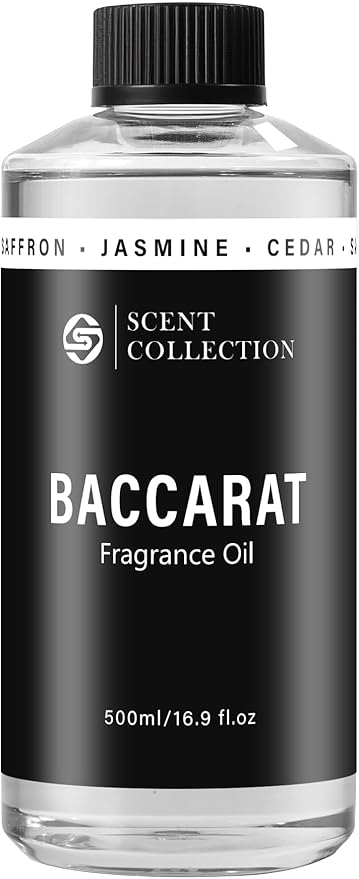 Luxury Hotel Scent Baccarat Diffuser Oil Waterless Essential Aromatherapy for Cold Air & Car Diffusers – Long Lasting Refill for Large Room & Home - Non Toxic,Signature Saffron Cedar(500ml/16.9Fl oz)