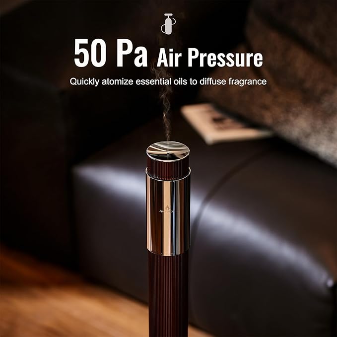 40-inch Large Waterless Essential Oil Diffuser, Luxury Hotel Diffuser, Cordless Rechargeable App Diffuser, Includes 120ml Essential Oils,2000Sq.Ft Coverage, for Home, Office, Spa, Hotel, Burgundy