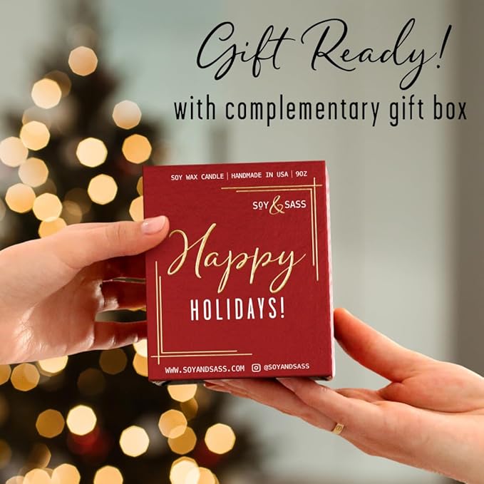 Gingerbread Candle, Christmas Candles Scented – ‘Gingerbread Cookies’ Soy Candle, w/Gingerbread, Cinnamon & Vanilla - Infused with Essential Oils I 9oz, 50Hr, Made in USA