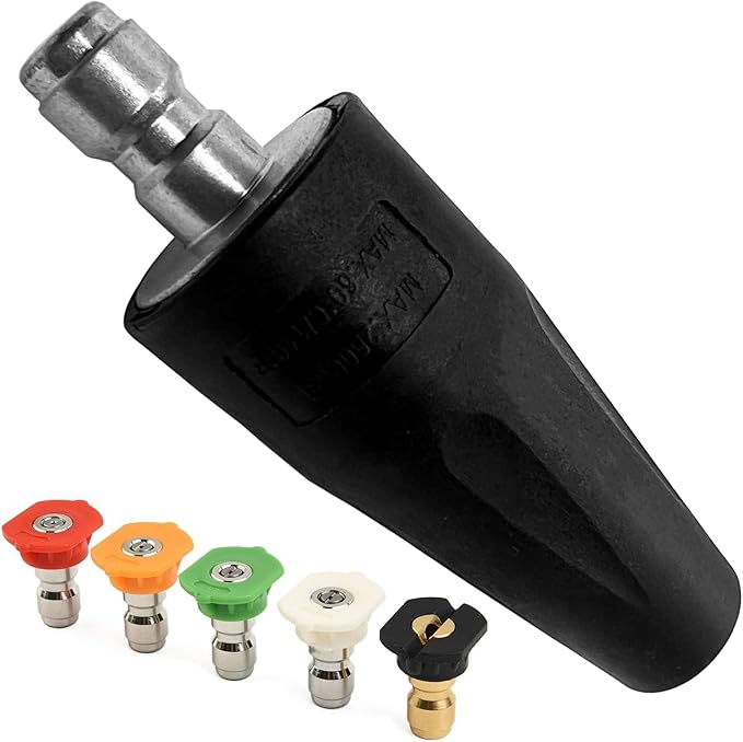 Pressure Washer Turbo Nozzle 2600 PSI 2.0 GPM Rotating Power Washer Tips with 5 Spray Nozzle Tips, 1/4-Inch Quick Connect, Replacement for Greenworks, Karcher, Ryobi and More