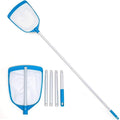 Pool Leaf Skimmer Net Ultra Fine Mesh with Aluminum Poles 5 Sections 6 Feet Swimming Pool Cleaning Net Leaf Catcher for Above Ground Pools Inground Pools