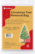 VicMore Christmas Tree Disposal Bag 9x6 ft Clear Plastic – Heavy-Duty, Tear-Resistant & Odorless Polyethylene for Real or Artificial Xmas Tree Removal, Storage & Moving