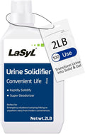 LaSyL Super Absorbent Powder - 50/100/200 use, Solidify & Gel Urine in 1 Min, Deodorizer - Easy to Port Waste Liquid - for Camping Portable Toilet, Urinals, Bedside Commodes, Pet Potty etc