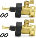 PLG Jet Nozzle Hight Pressure Hose Nozzle with Shut-off Valve - Heavy Duty Brass Nozzle for Outdoor Cleaning, Patio, Driveway, Roof & Car Washing, 2 Pack