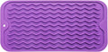 MicoYang Silicone Dish Drying Mat for Multiple Usage,Easy clean,Eco-friendly,Heat-resistant Silicone Mat for Kitchen Counter or Sink,Refrigerator or Drawer Liner Purple S 12 inches x 6 inches